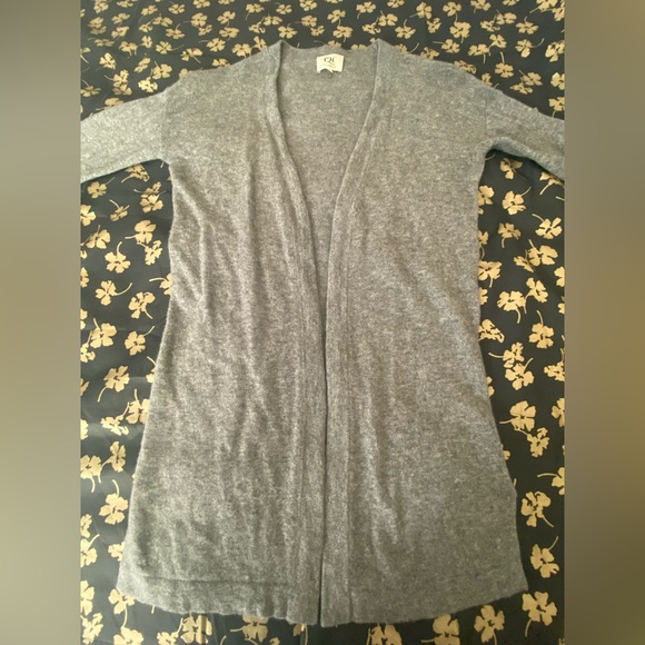 Qi Cashmere Cashmere & Fox-Fur Cuff Cardigan Sweater / Size XSmall - Picture 6 of 17